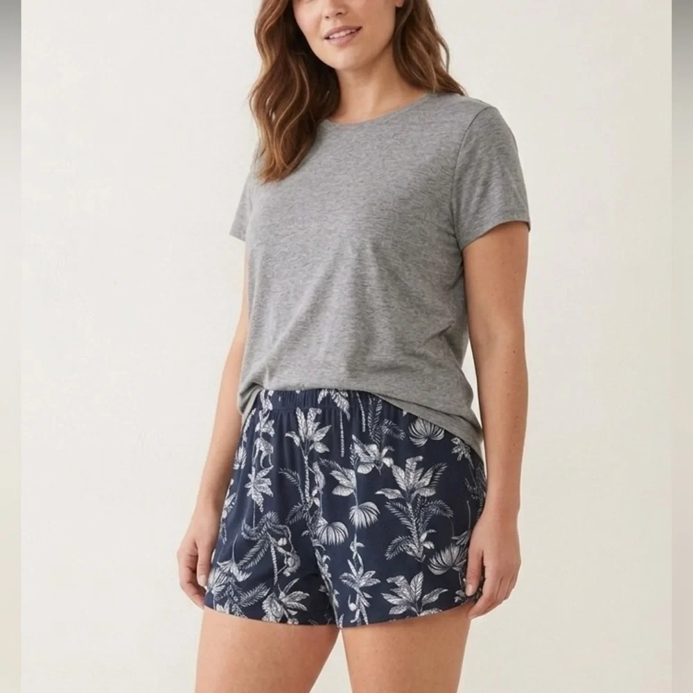 Secret Treasures 3X Tropical Print Lounge Shorts Elastic Waist Plus Size